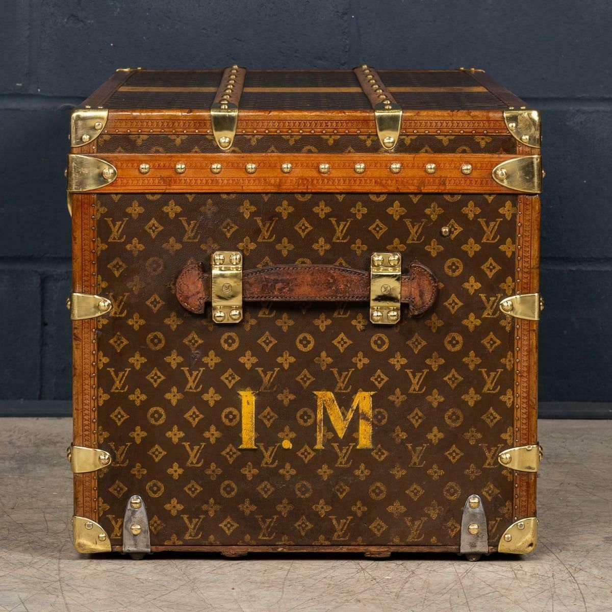 photo for sale 20th Century Louis Vuitton Courier Trunk In Monogram Canvas, France C.1930