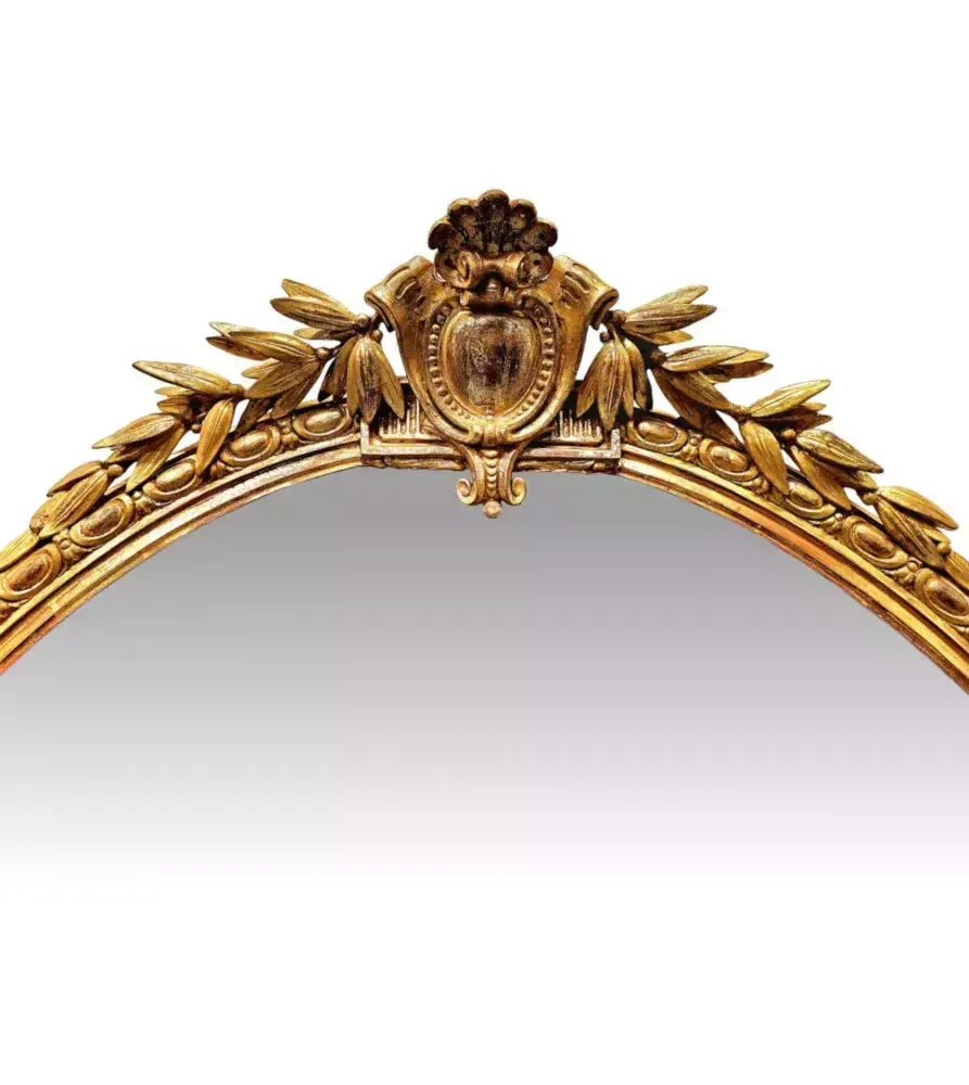 A Very Rare Large 19th Century Giltwood Oval Overmantel Mirror photo Home Decor