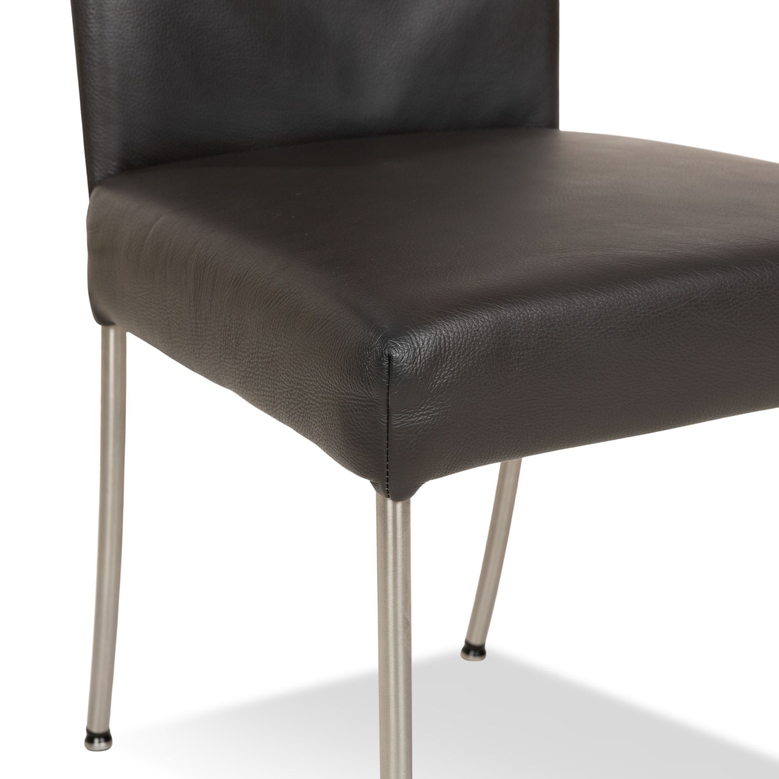 Set van 8 Bert Plantagie Jeanne Flex leren stoelen grijs eetkamer photo for sale