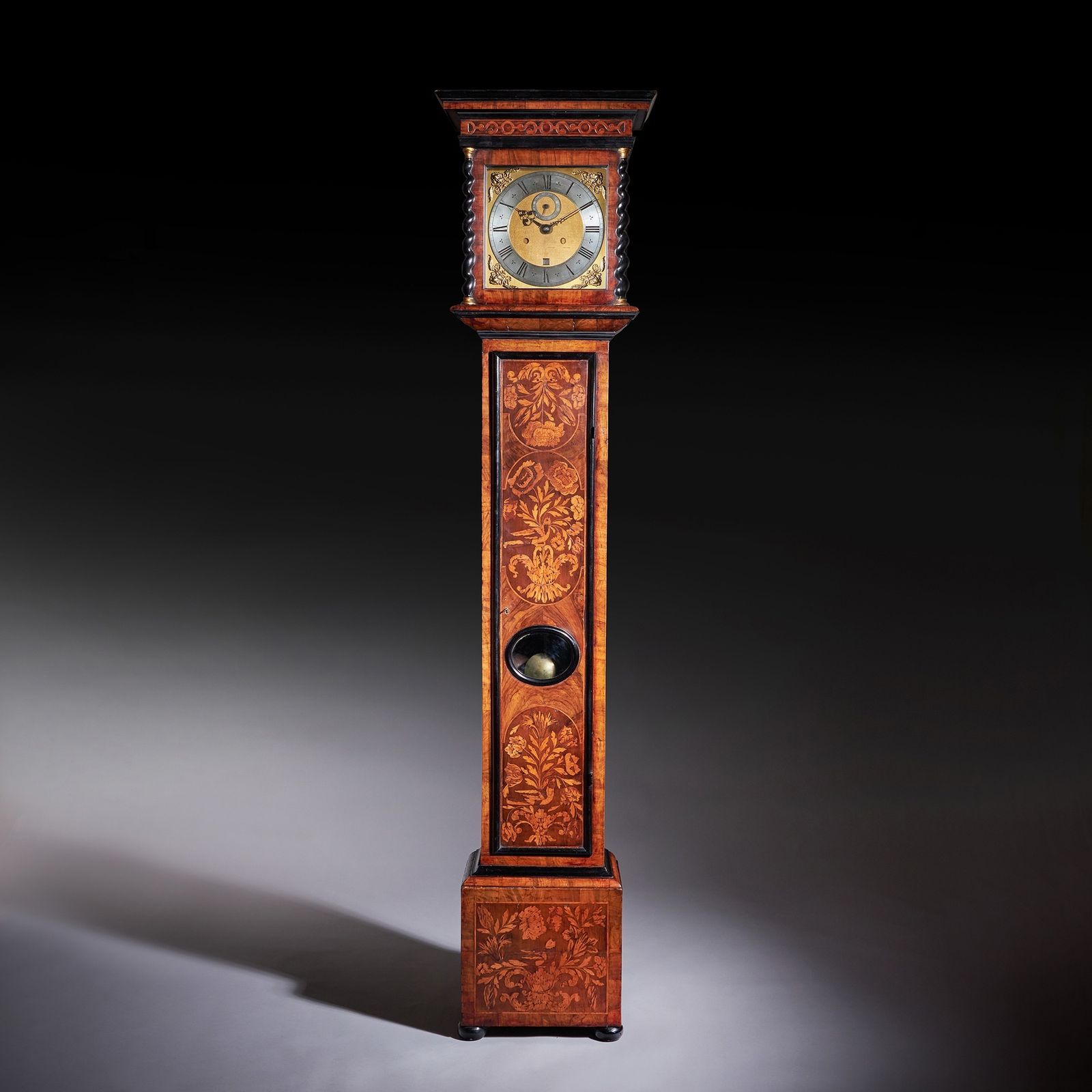 An Exceptional William And Mary 10 Inch Marquetry Longcase Clock By James Clowes, C. 1680