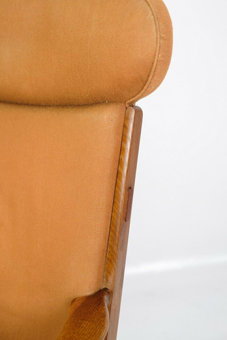 Armchair Model Ap 15 In Oak & Upholstered In Orange Fabric By Hans J. Wegner For Ap Stole In 1950s photo for sale