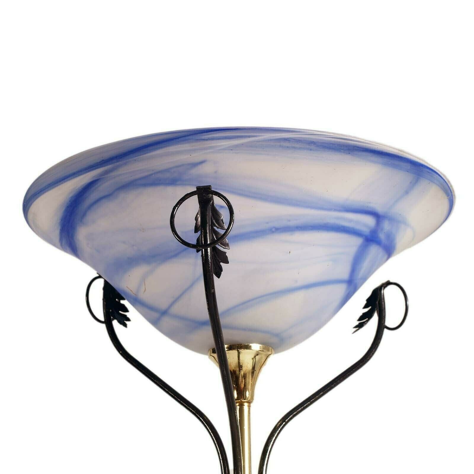 1950s Art Deco Floor Lamp Shape Olympic Brazier Murano Glass  By Mazzega photo vinterior