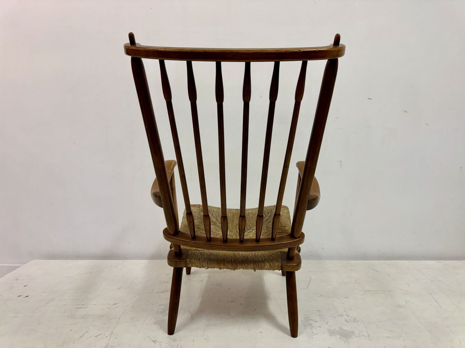 1950s Dutch Stick Back And Rush Seat By De Ster Gelderland photo vinterior