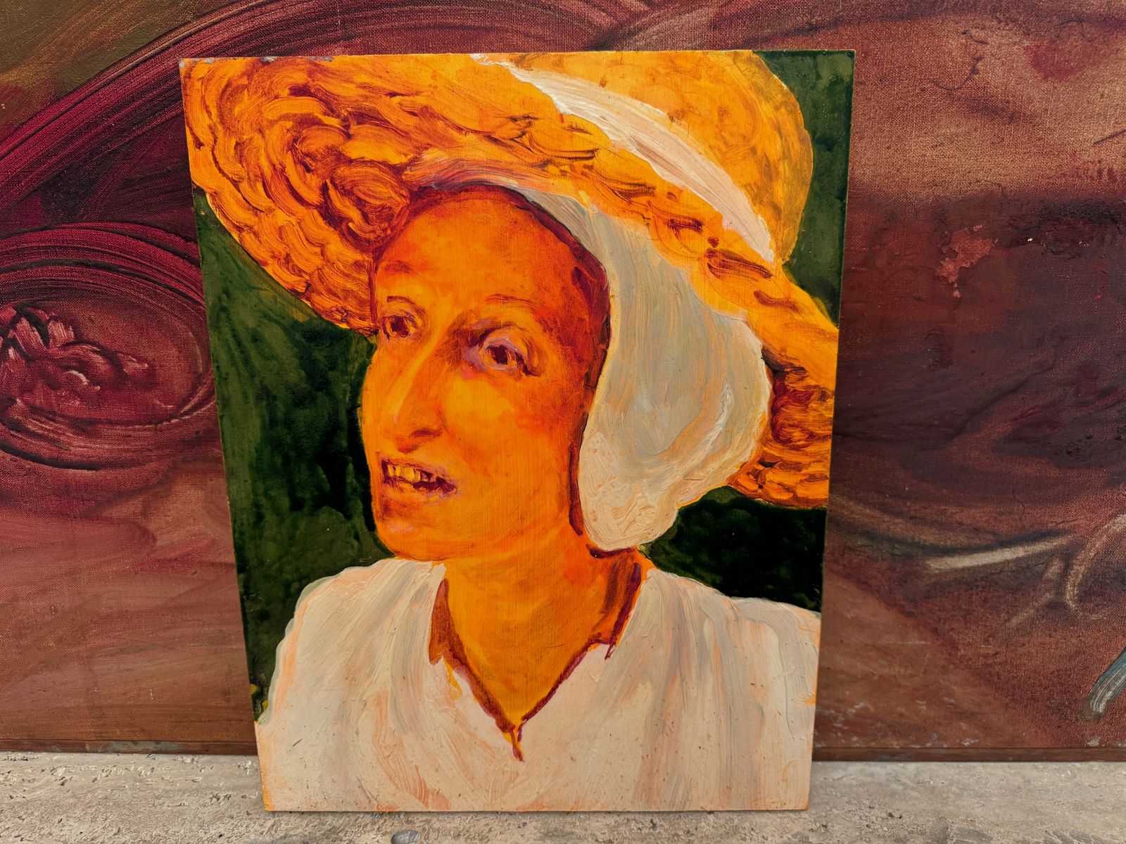 "Peasant Woman" Tempura Painting By Sigrid Holmwood photo for sale