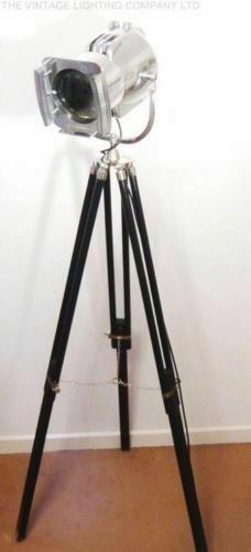 Vintage Strand Electric Spotlight London Film Lamp Floor Spot Light Studio Lighting Restored Silver Colour Alessi Cinema 1950s photo for sale