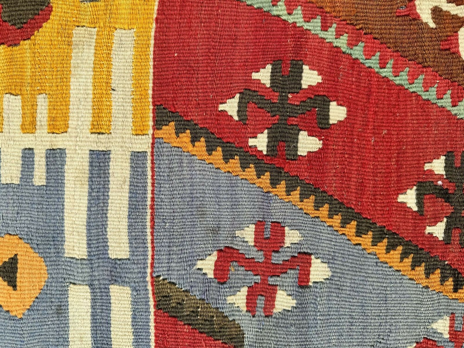 Kilim Covered Stool 0.51m X 0.37m X H0.36m photo vintage