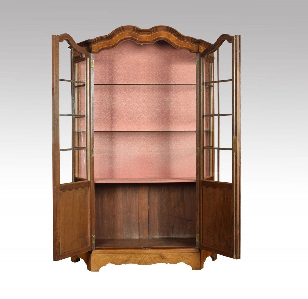 Walnut Inlaid Display Cabinet photo for sale
