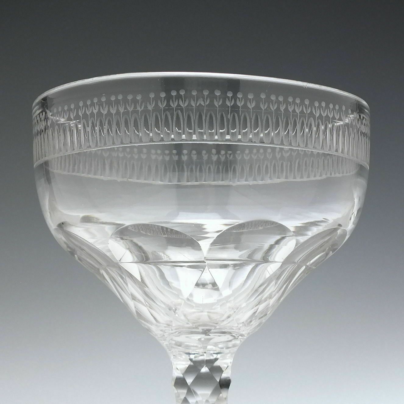 Georgian Facet Cut Champagne Sweetmeat Glass C1780 photo for sale