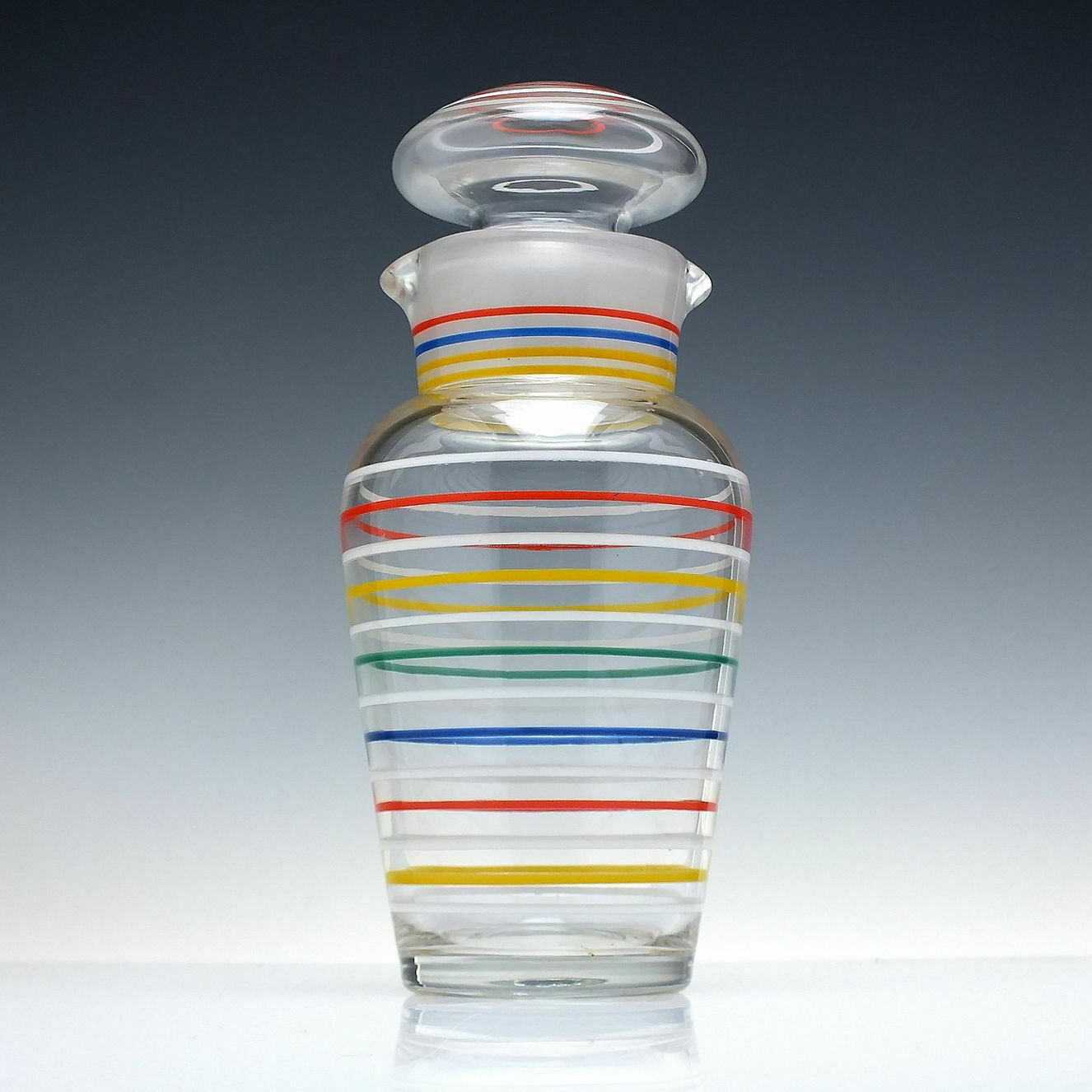 Art Deco Harliquin Glass Cocktail Decanter & Shaker C1930 60