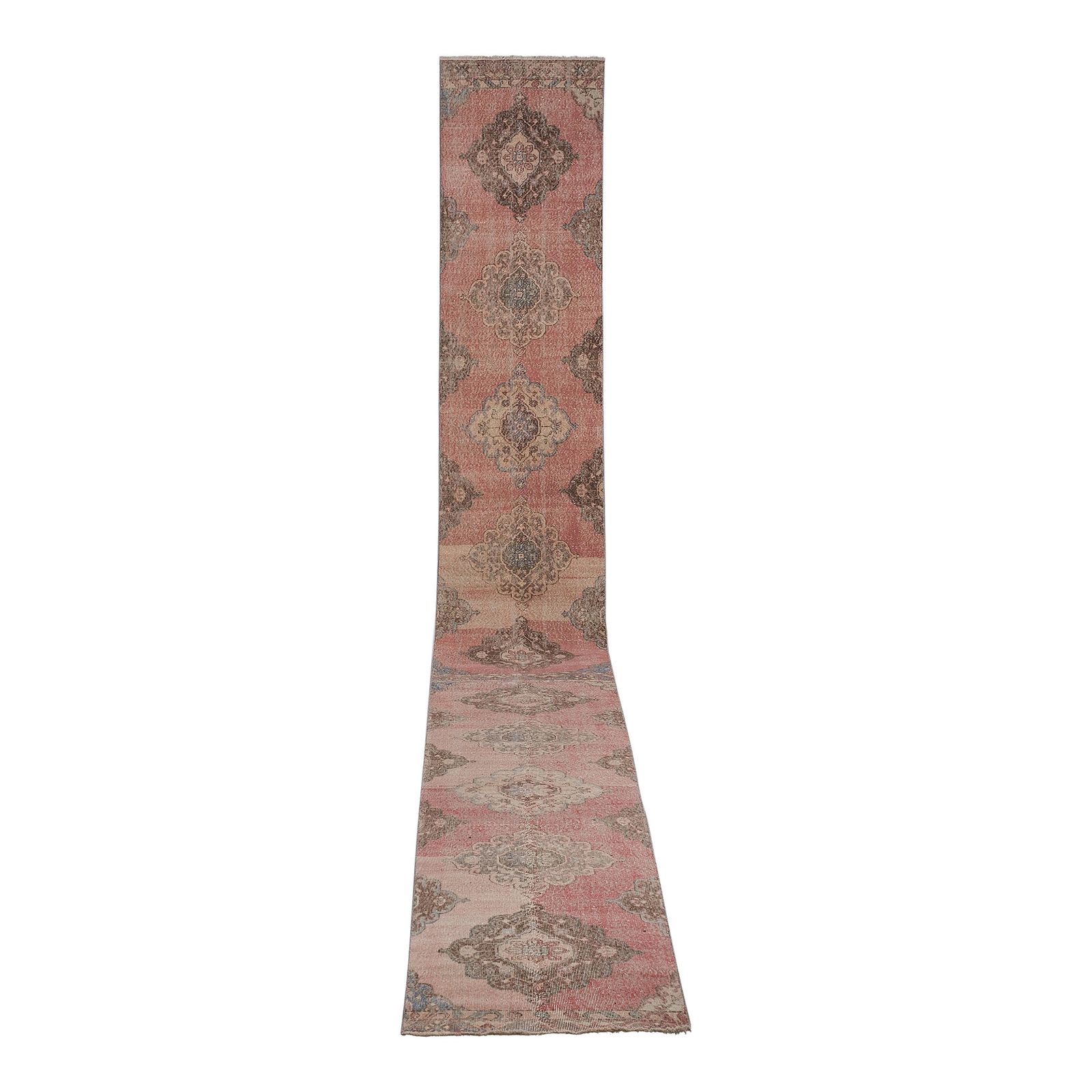 1960s Turkish Oushak Extra Long And Wide Runner   Stair Tread 2'8'' X 24'3''