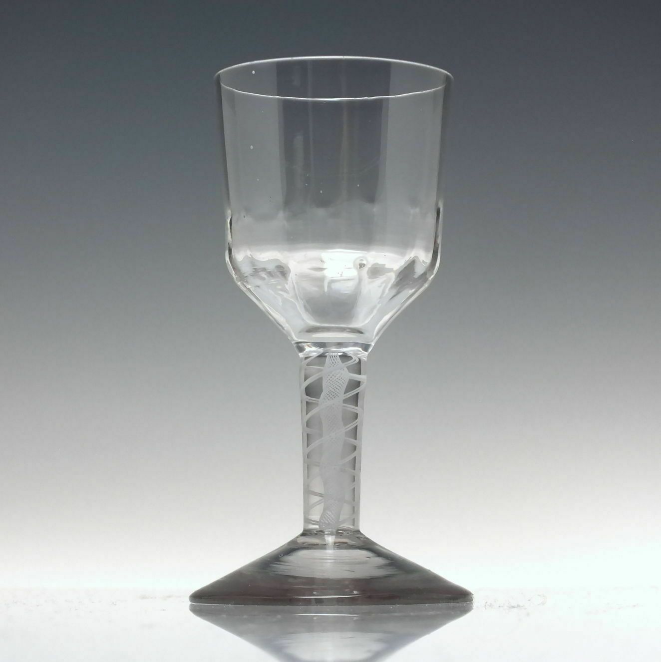 18th Century Opaque Twist Short Wine Glass C1760 photo furniture
