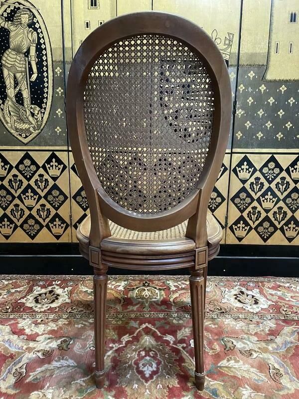 Suite De 6 Chaises Médaillon De Style Louis XVI En Cannage photo 920.0