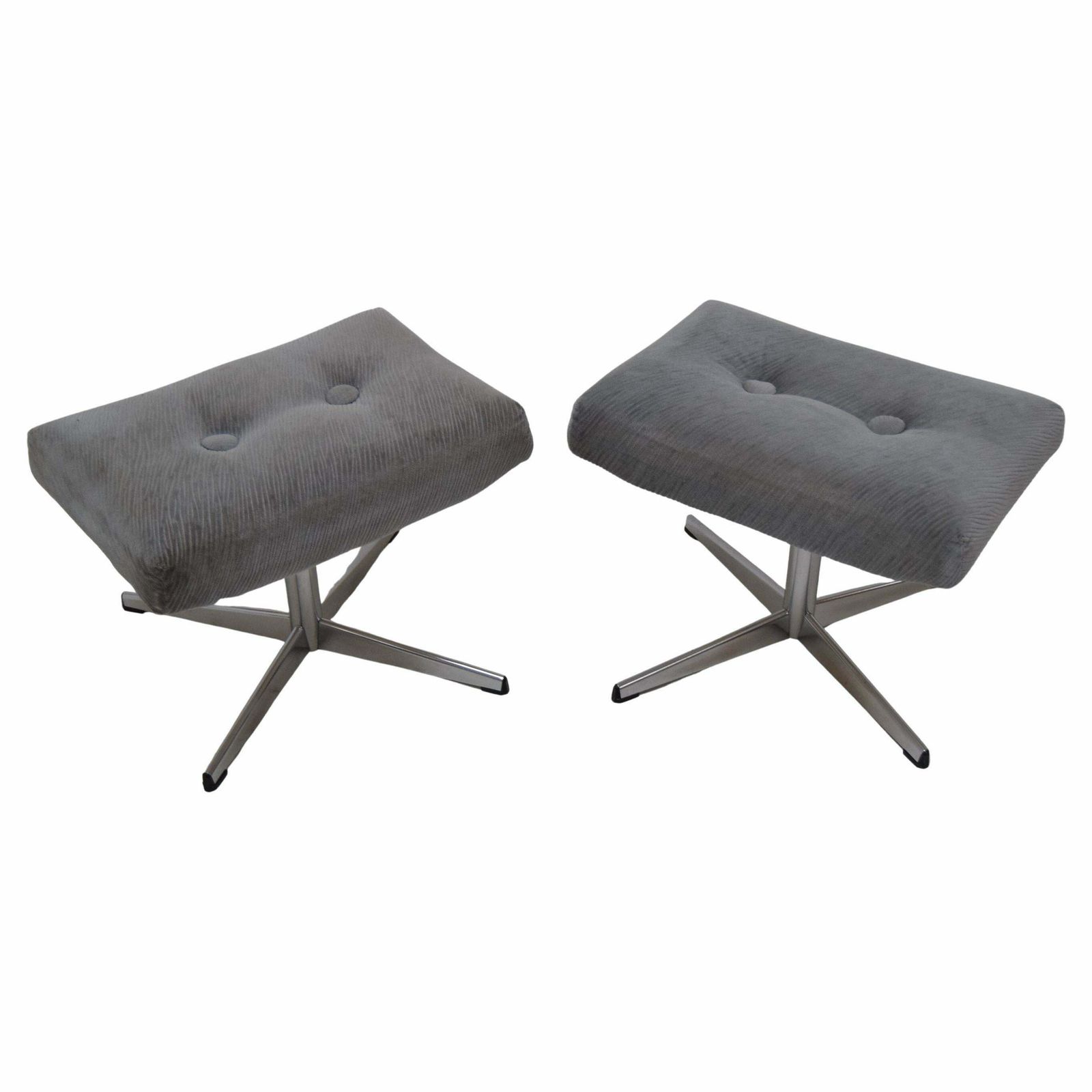 A Pair Of Swivel Stools, Tabourets Or Footstools, Czechoslovakia, 1970s.