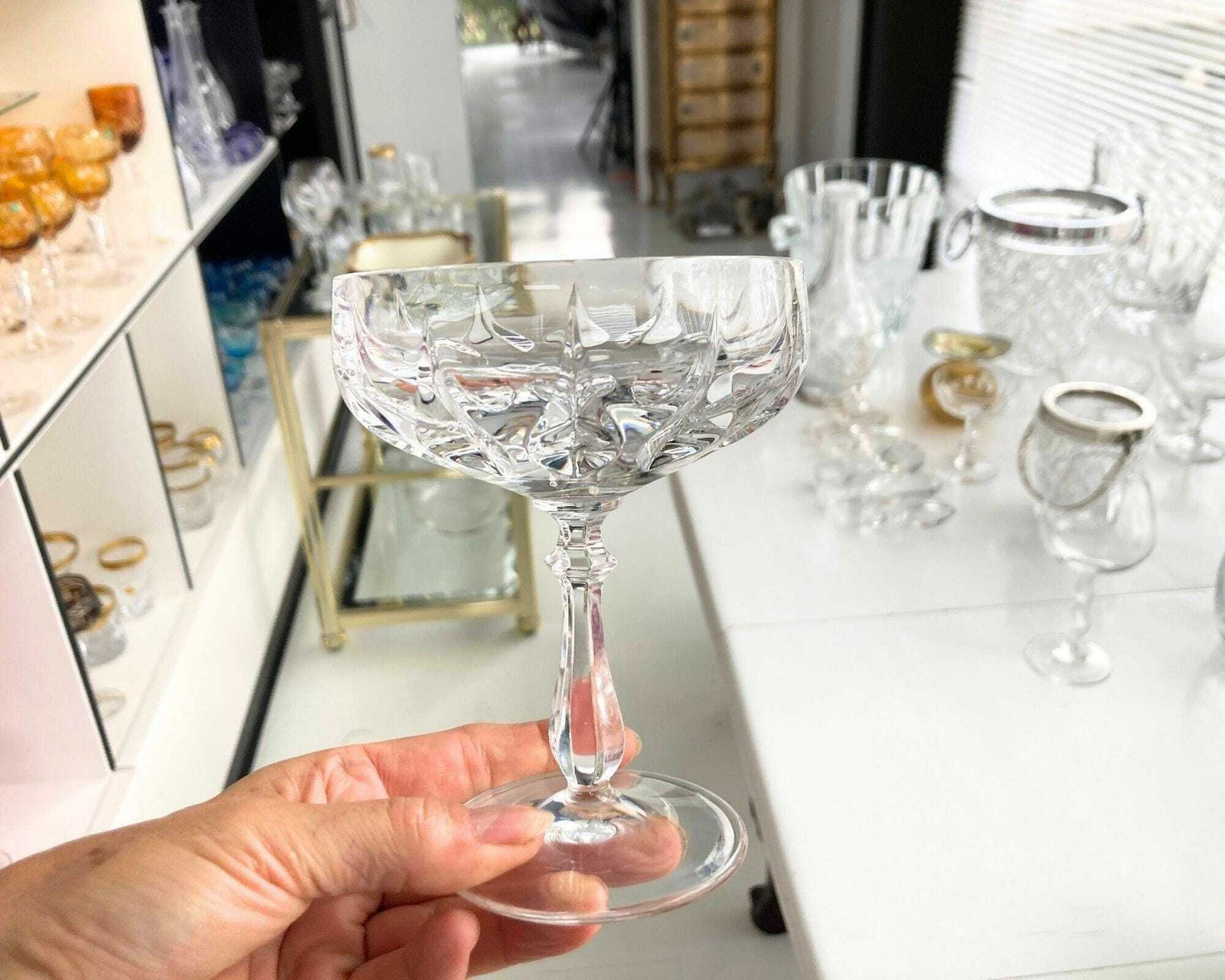 Kristallen Champagneglazen | 6 Stuks | Vintage Uit Duitsland photo vinterior