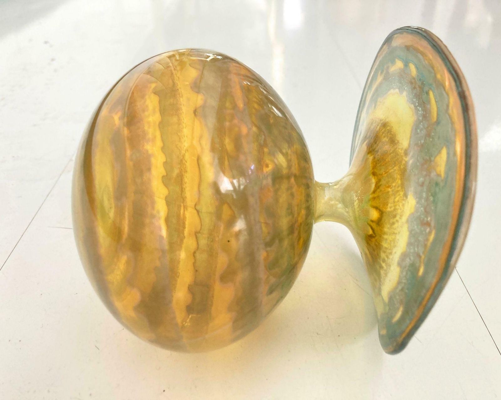 Studio Art Glass | Mouth Blown Golden Vase| 1pcs photo buy