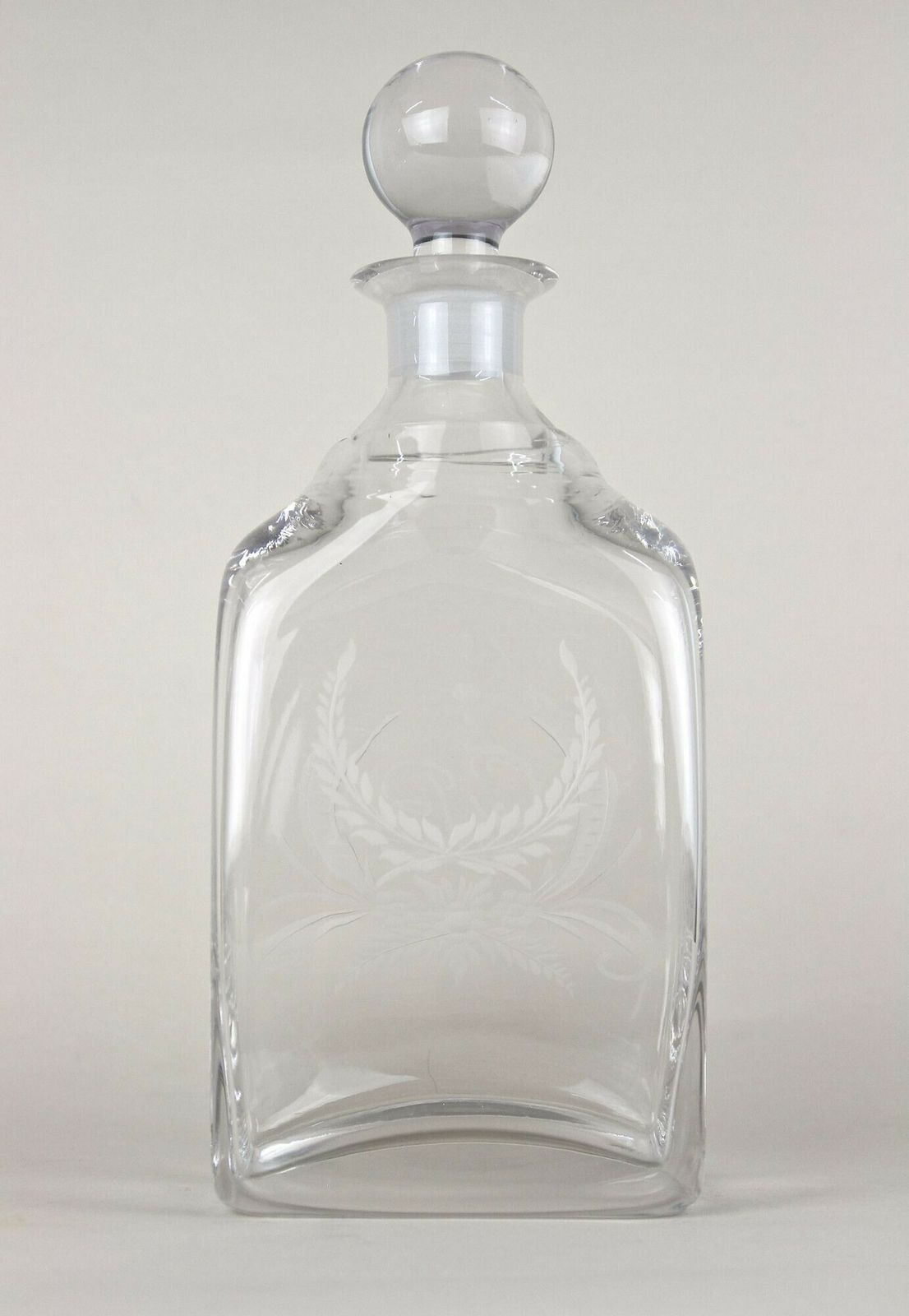 20th Century Art Nouveau Decanter/ Liquor Glass Bottle, Engraved, At Ca. 1915 photo buy