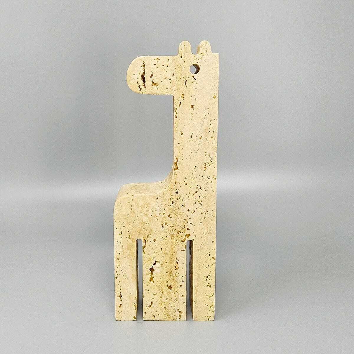1970s Original Big Travertine Giraffe Sculpture By Enzo Mari For F.Lli Mannelli photo for sale