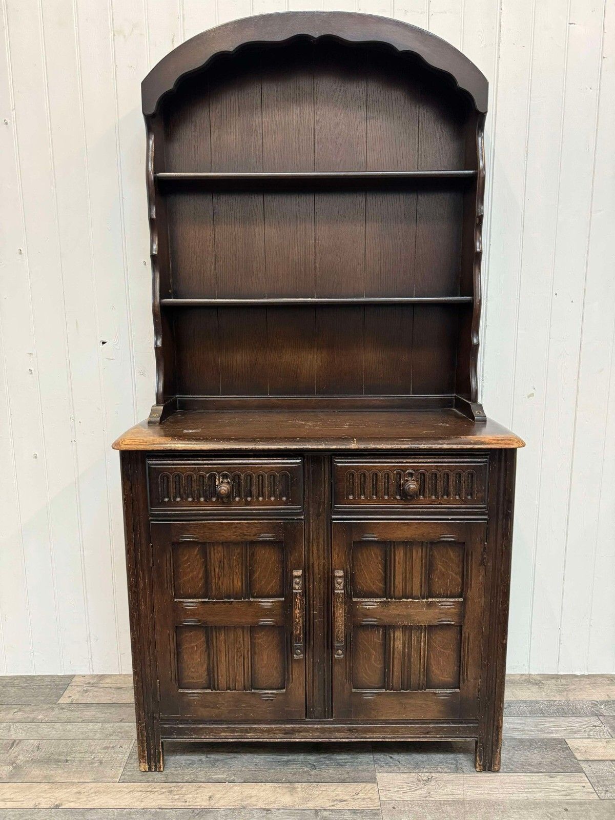 Custom Painted Small Vintage Dutch Dresser Plate Rack Storage Cupboard