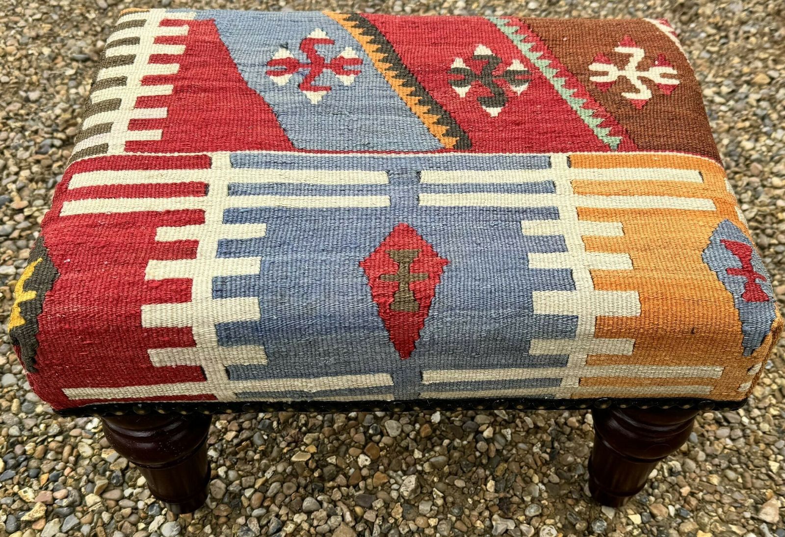 Kilim Covered Stool 0.42m X 0.32m X H0.26m photo 260.0