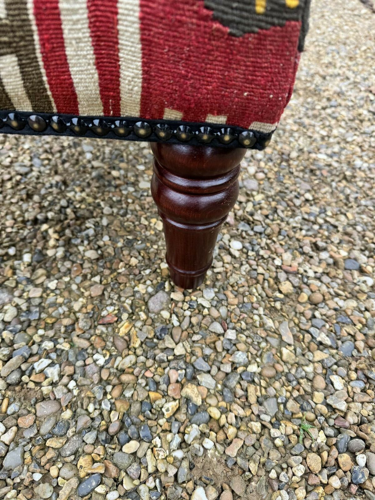Furniture Kilim Covered Stool 0.42m X 0.32m X H0.26m photo