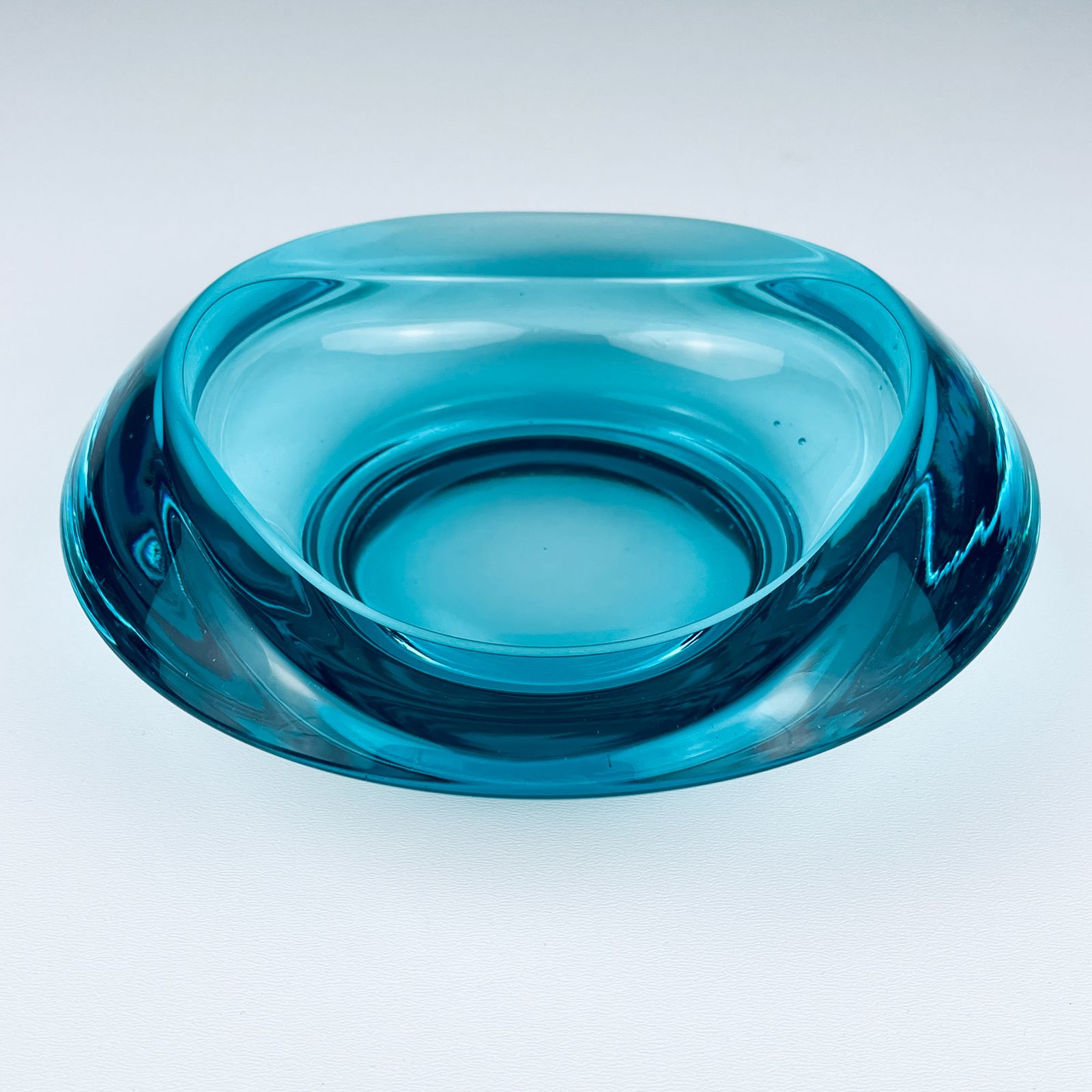 Bohemian Glass Ashtray By Rudolf Jurnikl For Union Sklo, Rozice, Czech, 1962 photo for sale