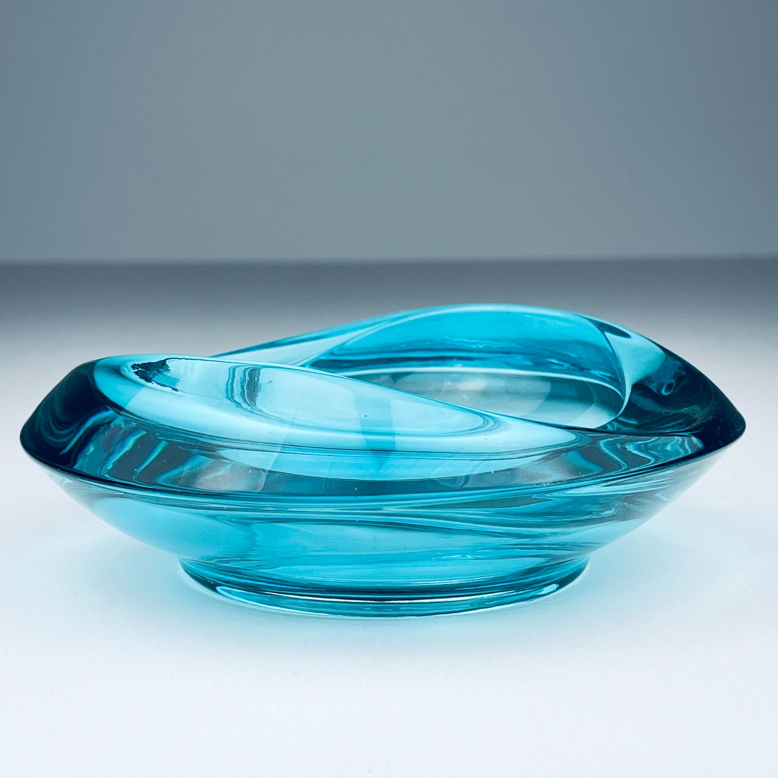 Home Decor Bohemian Glass Ashtray By Rudolf Jurnikl For Union Sklo, Rozice, Czech, 1962 photo