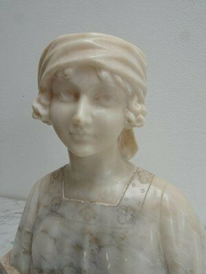 Early 20th Century Italian Marble Bust Of A Child photo Art