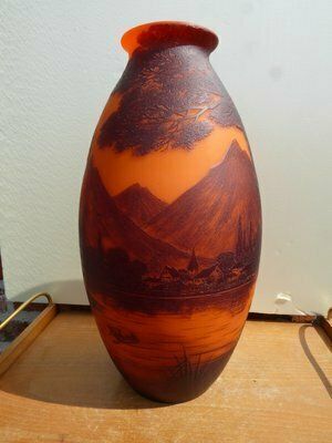 Large Glass Vase With Landscape By Richard For Loetz photo Home Decor