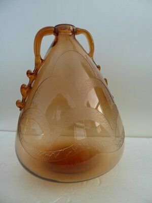 photo buy Italian Art Glass Art Deco Murano With Cameo Etched Pattern Vase Attributed To Cappellin Vittorio Zecchin
