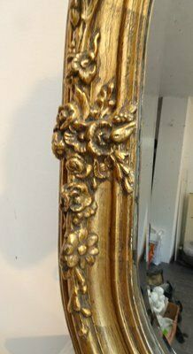 Antique French Carved And Gilded Wooden Wall Mirror, 1920s photo vinterior