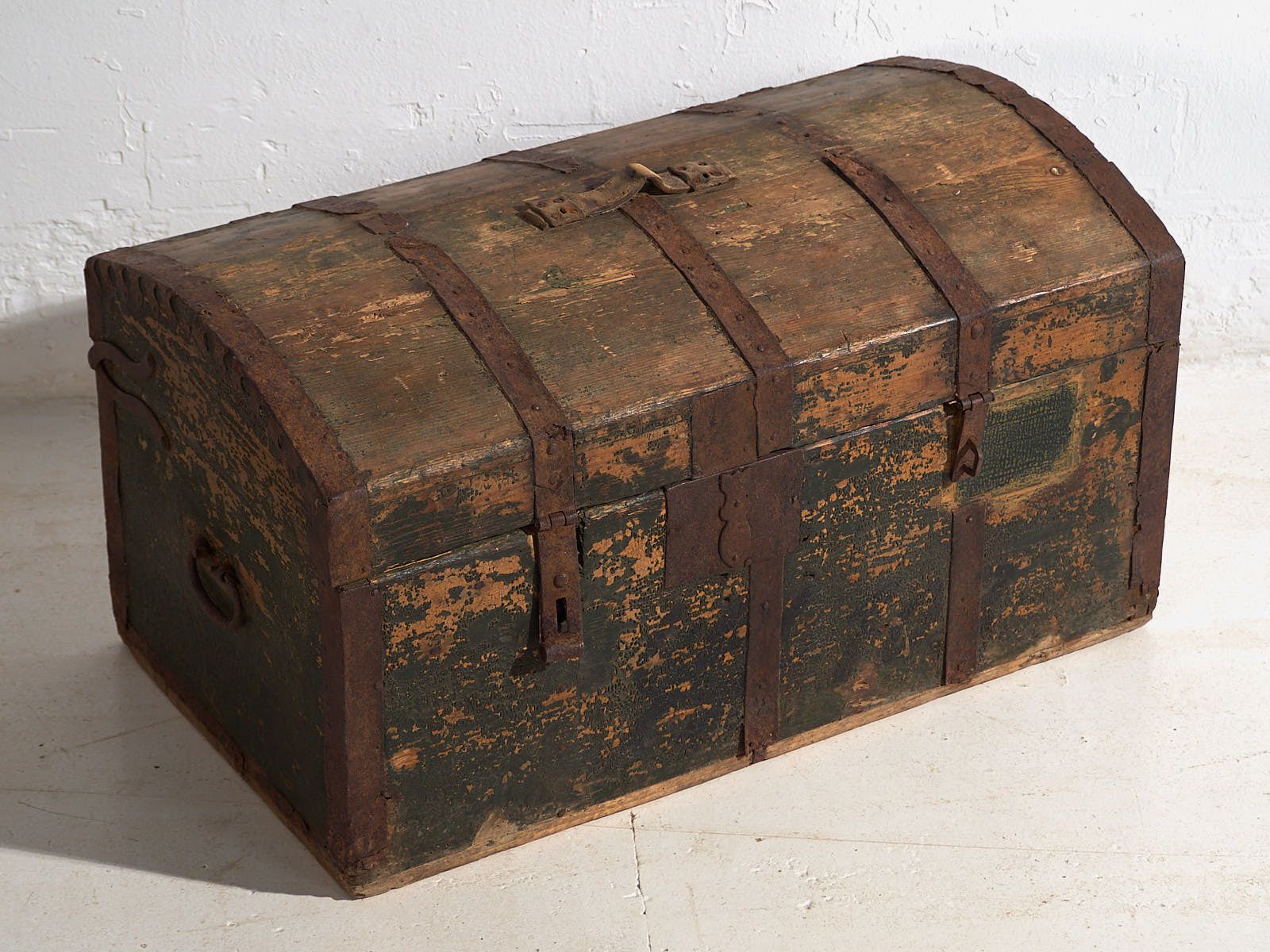 Antique Green Patina Antique Chest (C.1900) #32 photo 604.0