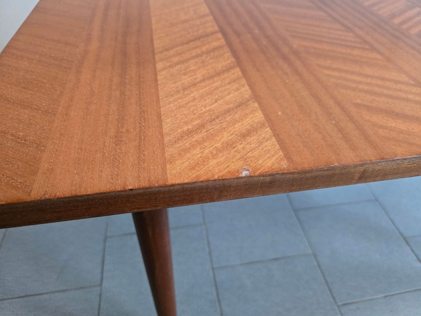 Vintage 1950s Formica Black & Mahogany Side Table 50s Dlg Andre Monpoix 1950s photo Furniture