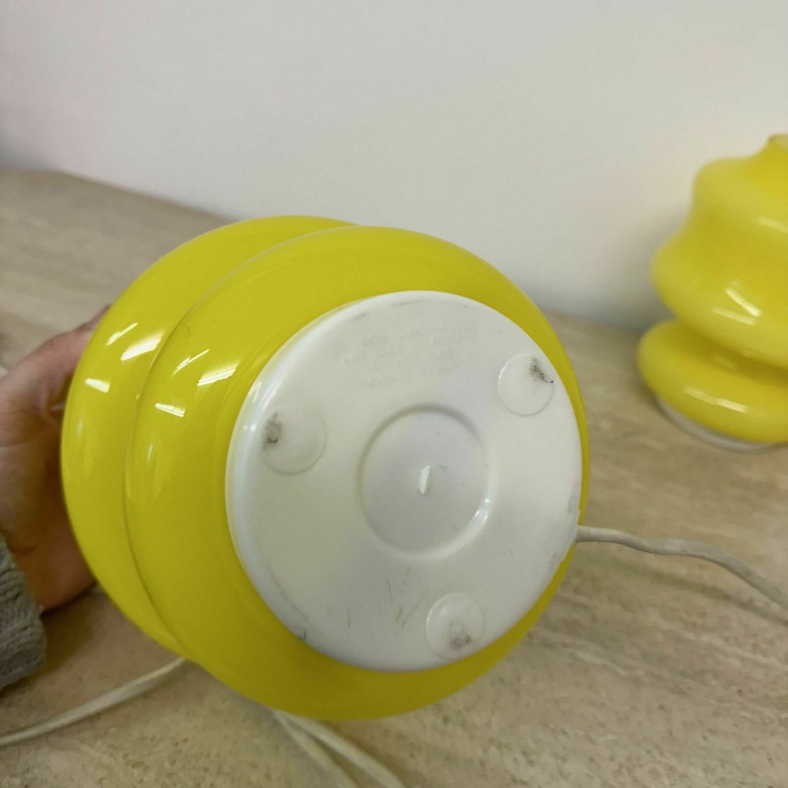 photo buy Set Of 2 Space Age Yellow Glass Table Lamps Ve Art Italy Design , 1970s