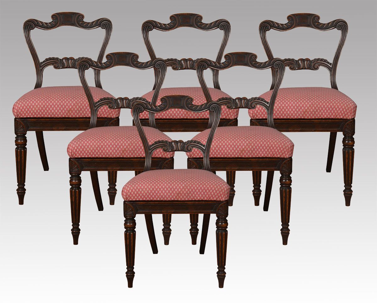 Set Of Six George IV Simulated Rosewood Dining Chairs