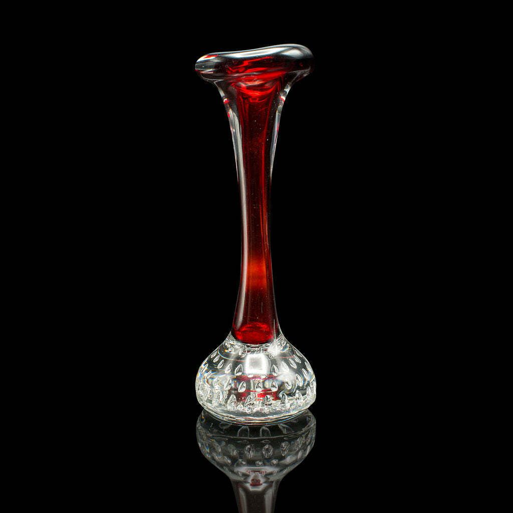 Small Vintage Scandinavian Posy Vase, Danish, Art Glass, Flower Sleeve, C.1970 photo Home Decor