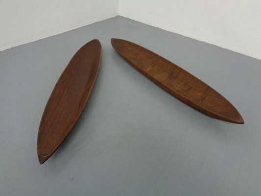 photo for sale Large Italian Wooden Bowls By Fulgenzi, 1960s, Set Of 2