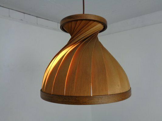 photo vinterior Wooden Lamella Pendant Lamps By Linus Bopp For Limbach, 1960s, Set Of 2