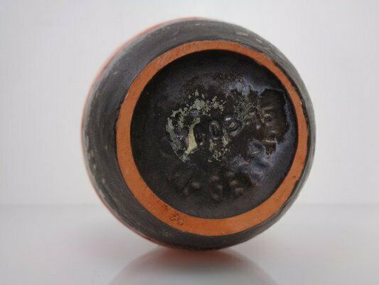 photo buy Orange & Black Lava Studio Ceramic Vase From Carstens Atelier, Germany, 1970s