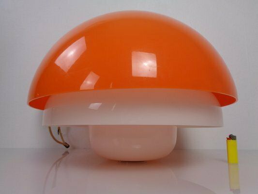 photo buy Space Age Orange & White Ceiling Lamp, Italy, 1970s