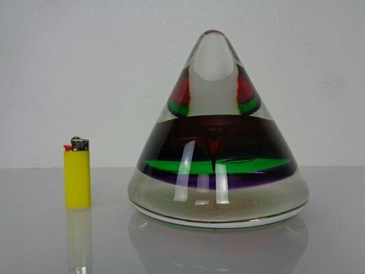 Sommerso Murano Cone Glass Paperweight, Italy, 1970s photo furniture