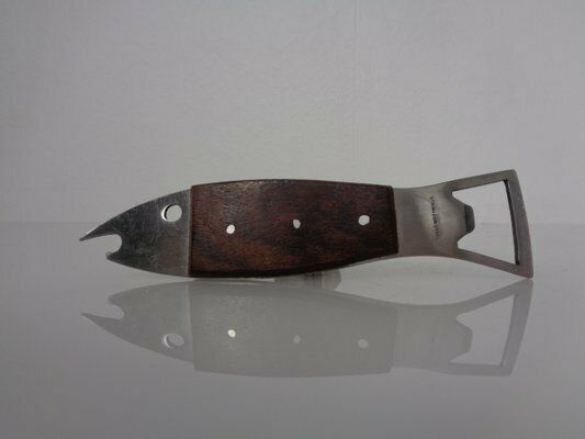 Fish Shaped Bottle Opener In Rosewood And Stainless Steel By Carl Auböck, 1960s