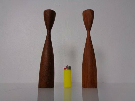 Danish Filigree Teak Candleholders, 1960s, Set Of 2 photo buy