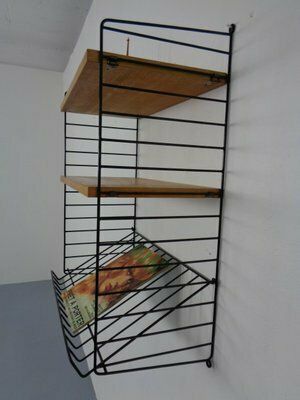 Swedish Wall Unit In Ash And Metal By Kajsa & Nils Nisse Strinning For String, 1950s photo buy