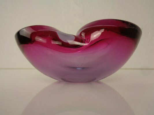 photo furniture Sommerso Murano Glass Ashtray, Italy, 1960s
