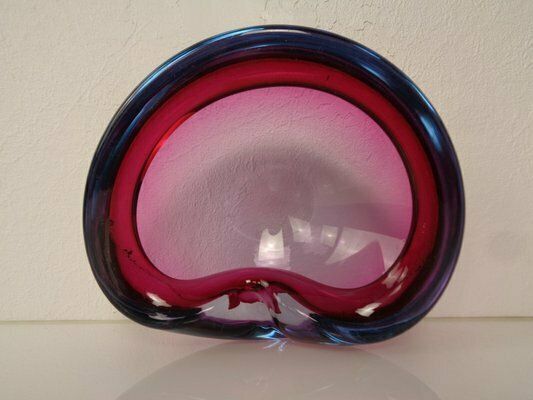 photo vinterior Sommerso Murano Glass Ashtray, Italy, 1960s