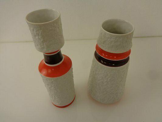 Space Age Op Art Vases From Royal Kpm, 1960s, Set Of 2 photo vinterior