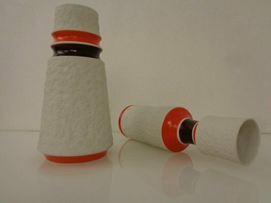 Space Age Op Art Vases From Royal Kpm, 1960s, Set Of 2 photo buy