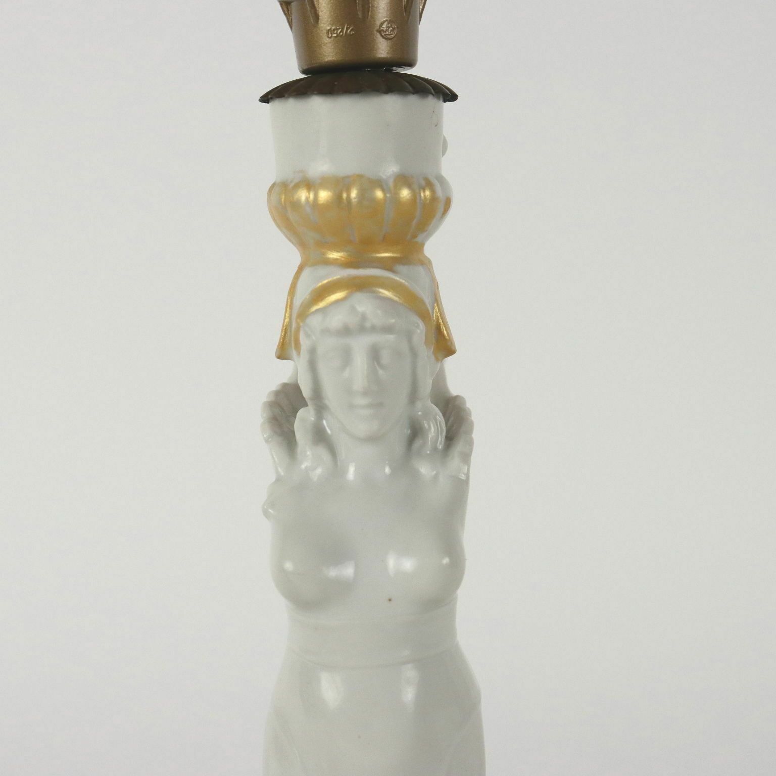 Lighting Pair Of Neoclassical Style Lamps Porcelain Italy XX Century photo