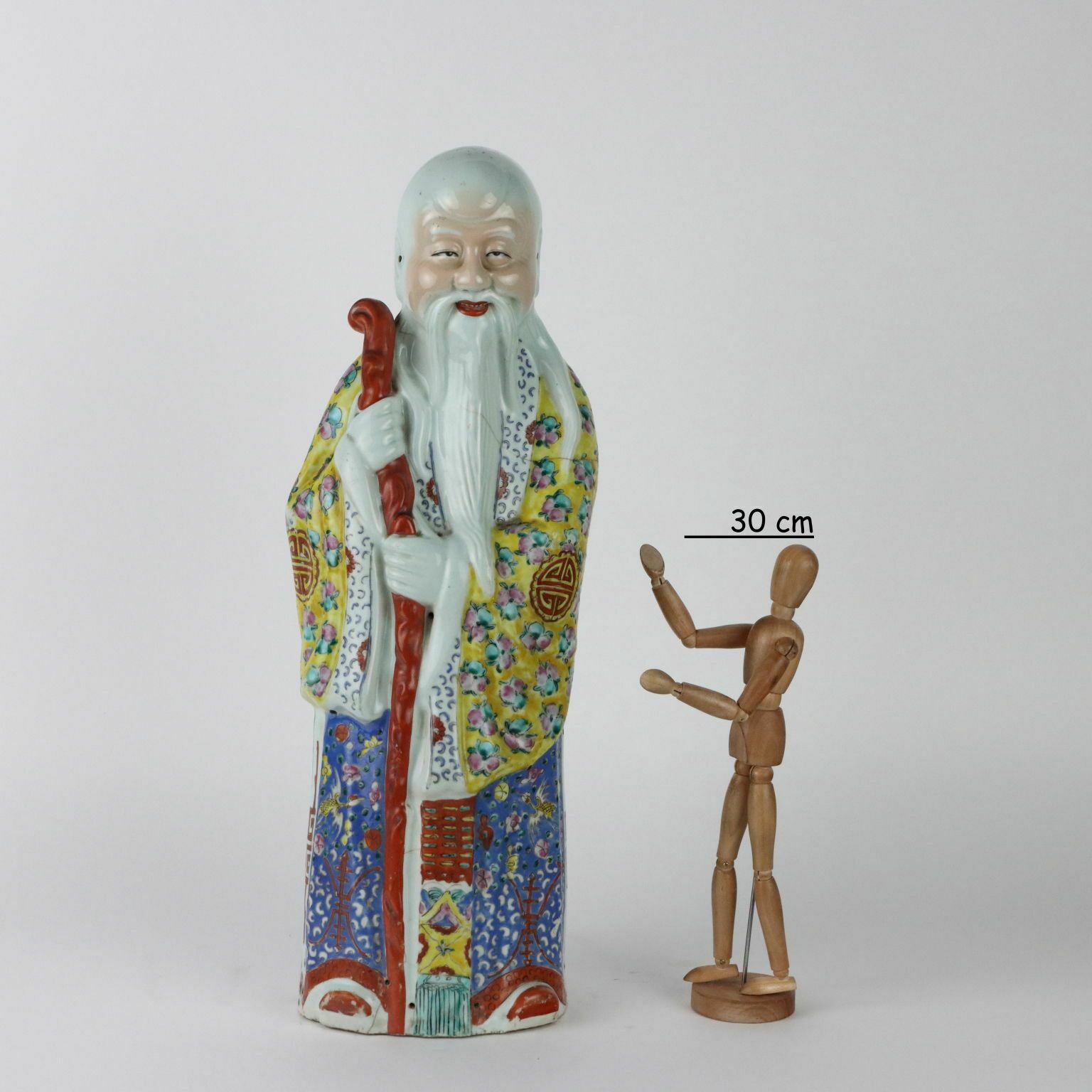 Antique Figurine Immortal Subject Porcelain China 1925 photo furniture