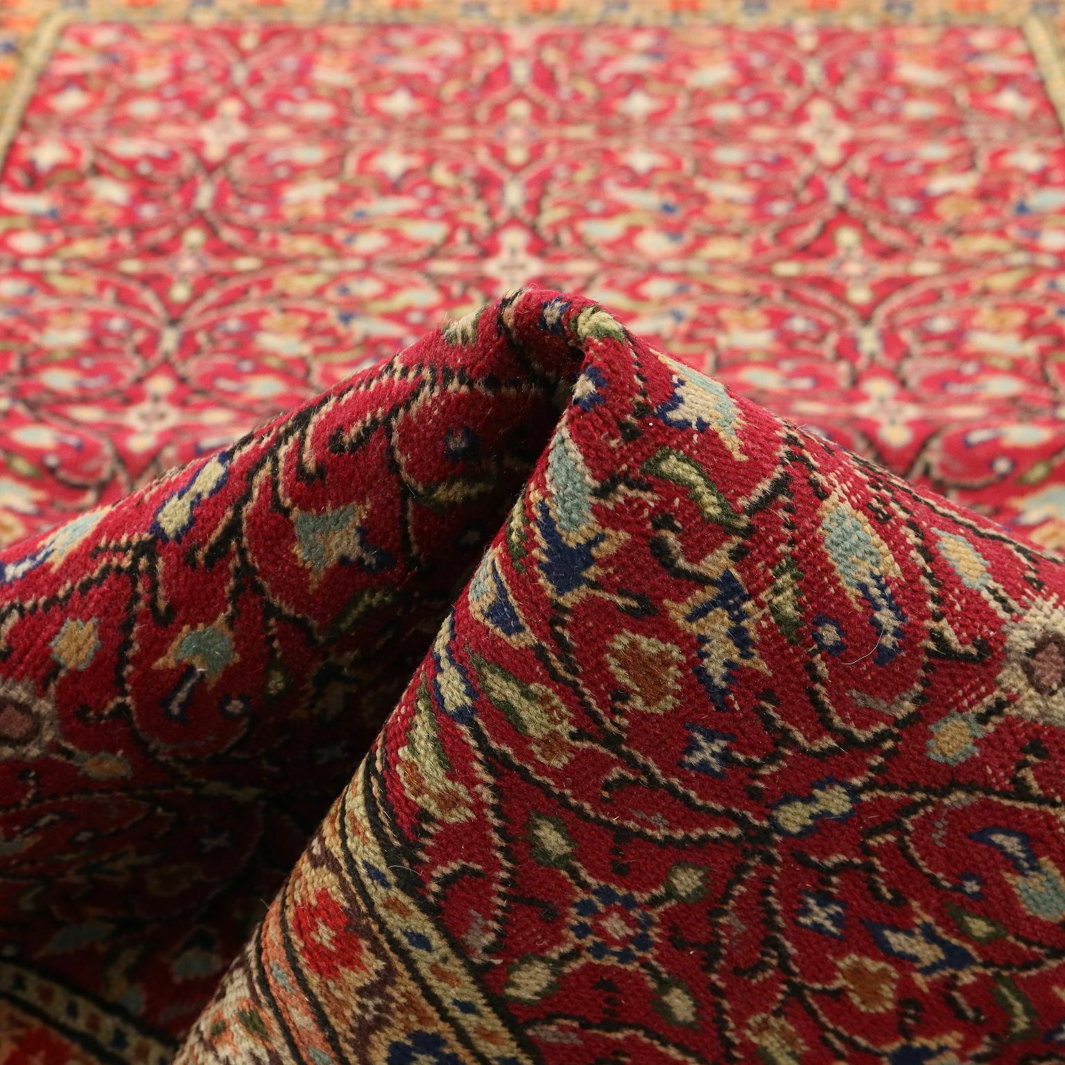 photo for sale Antique Kaisery Carpet Cotton Wool Thin Knot Turkey 53 X 34 In